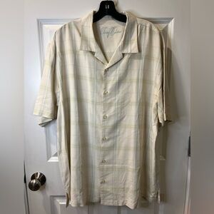 Tommy Bahama Cream Plaid Short Sleeve Shirt